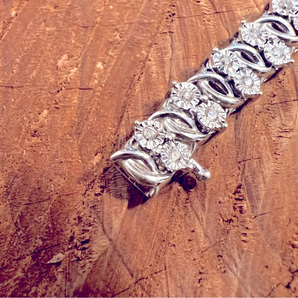 1.02CTW DIAMOND 💎 & Sterling Silver Tennis 🎾 Bracelet ✅GUARENTEED 💯AUTHENTIC - Picture 5 of 11